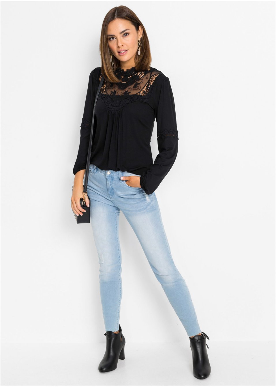 T-shirt manches longues avec dentelle