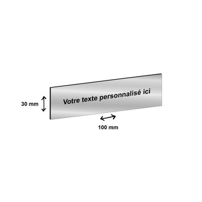 Plaque boîte à lettres personnalisée avec votre texte - 100 x 30 mm - argentée - adhésivée prête à poser