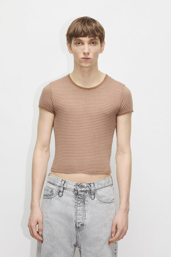 Hope VILE TEE Brown mauve stripe