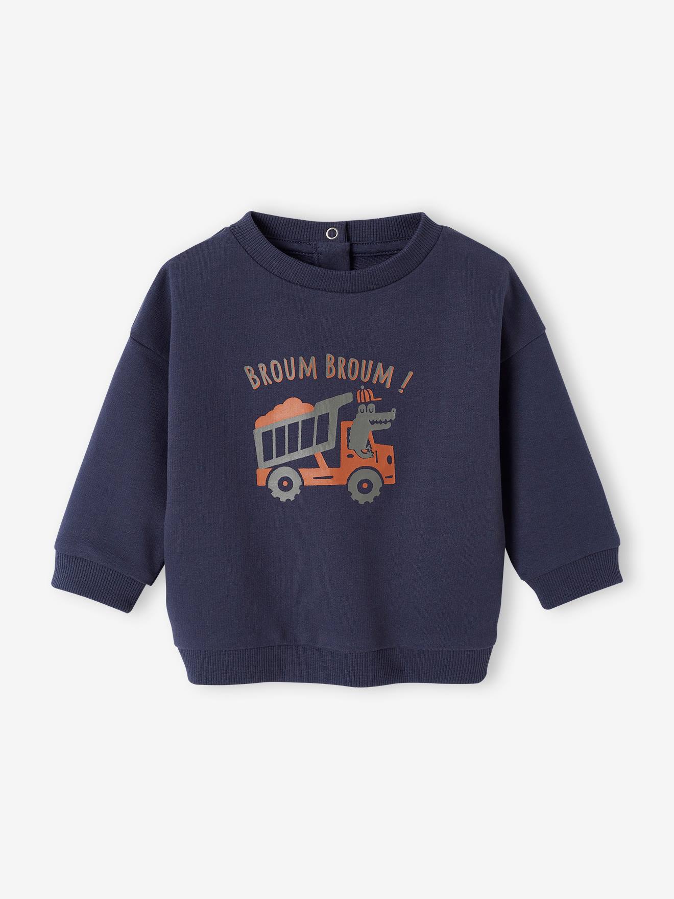 Moletom básico de lã polar para bebê, azul escuro