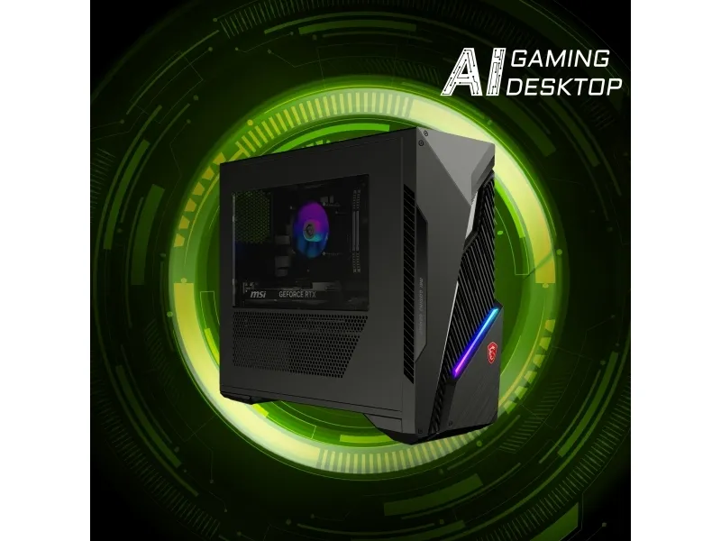 MSI - Tower gaming - i5-14400F / op til 4.7 GHz - Windows 11 Home - RAM 16 GB - SSD 1 TB - NVMe - Gigabit Ethernet - skærm: ingen - sort
