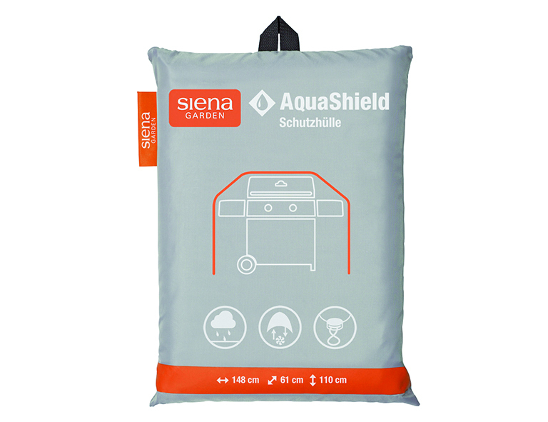 AquaShield Gas-Grillhülle L - hellgrau - 148x61 cm