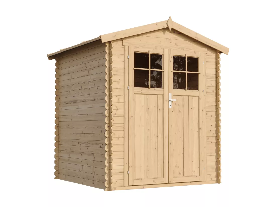 Abri de jardin en bois AVEC SOL TRAITÉ - I186xL196xH218 cm/ 2,82 m2 - TIMBELA M320F+M320G
