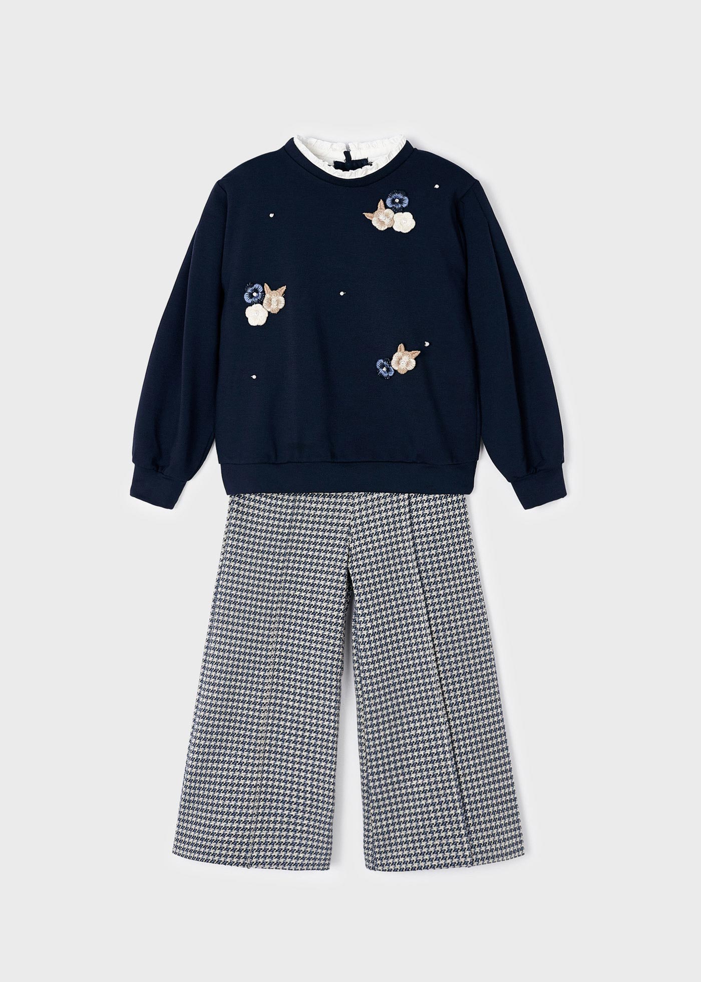 Conjunto de calça e blusa de duas peças para meninas