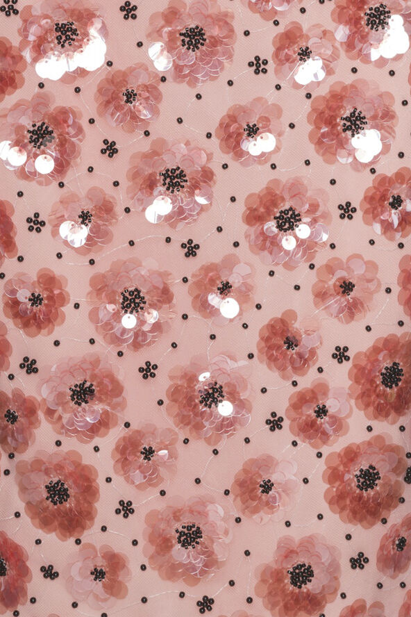 ROTATE Birger Christensen FLOWER SEQUINS SKIRT Peachskin