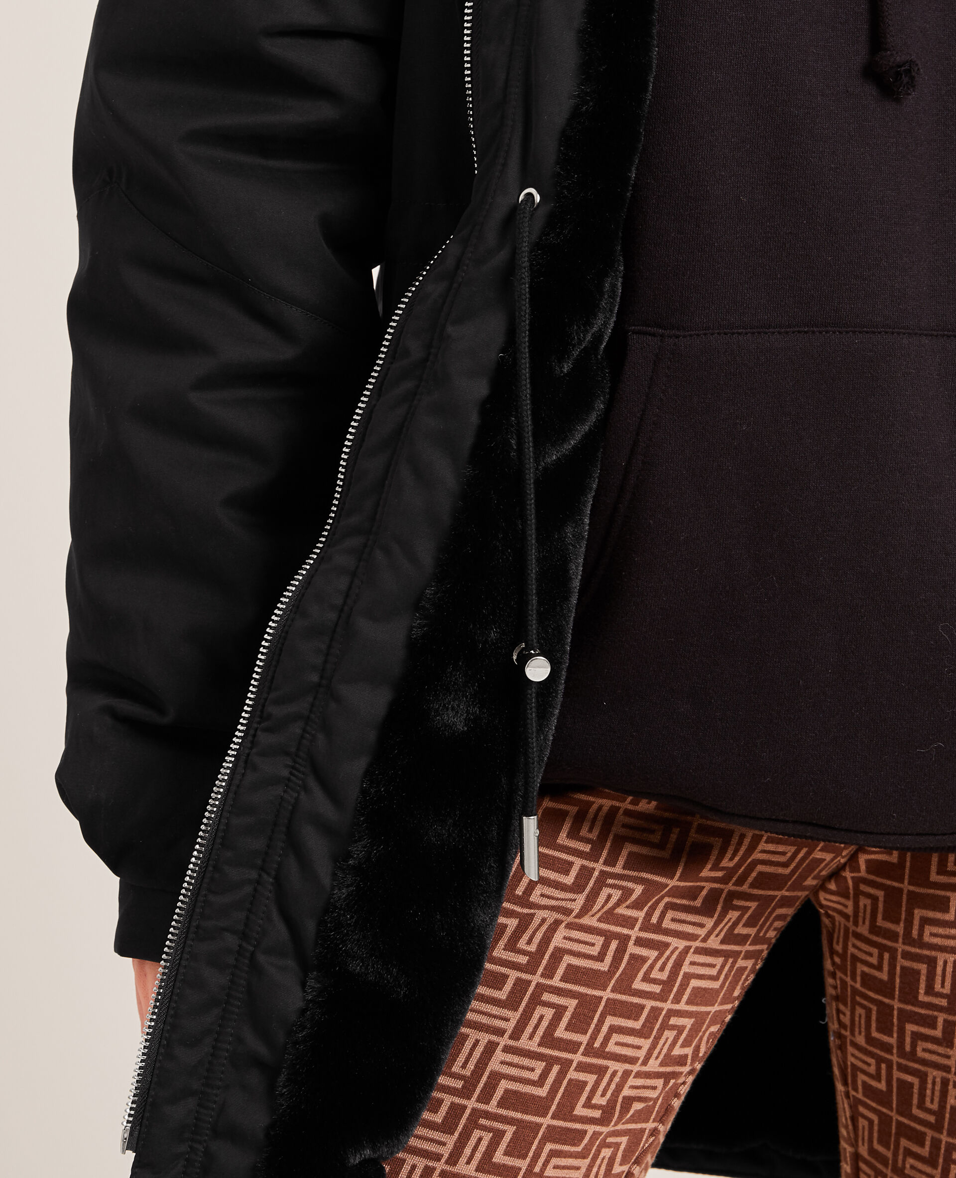 Parka avec doublure fourrure - Noir