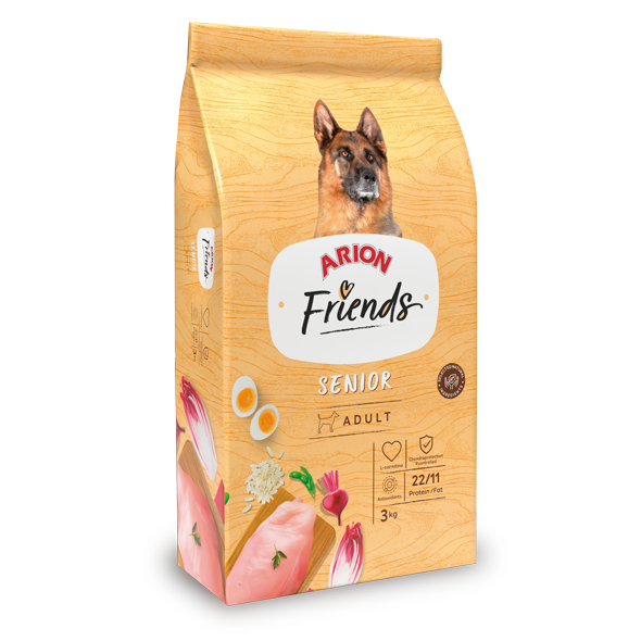Arion Friends SENIOR - croquettes Friends Senior : Riche en vitamine E, faible phosphore & chondroprotecteurs. Pour chiens âgés