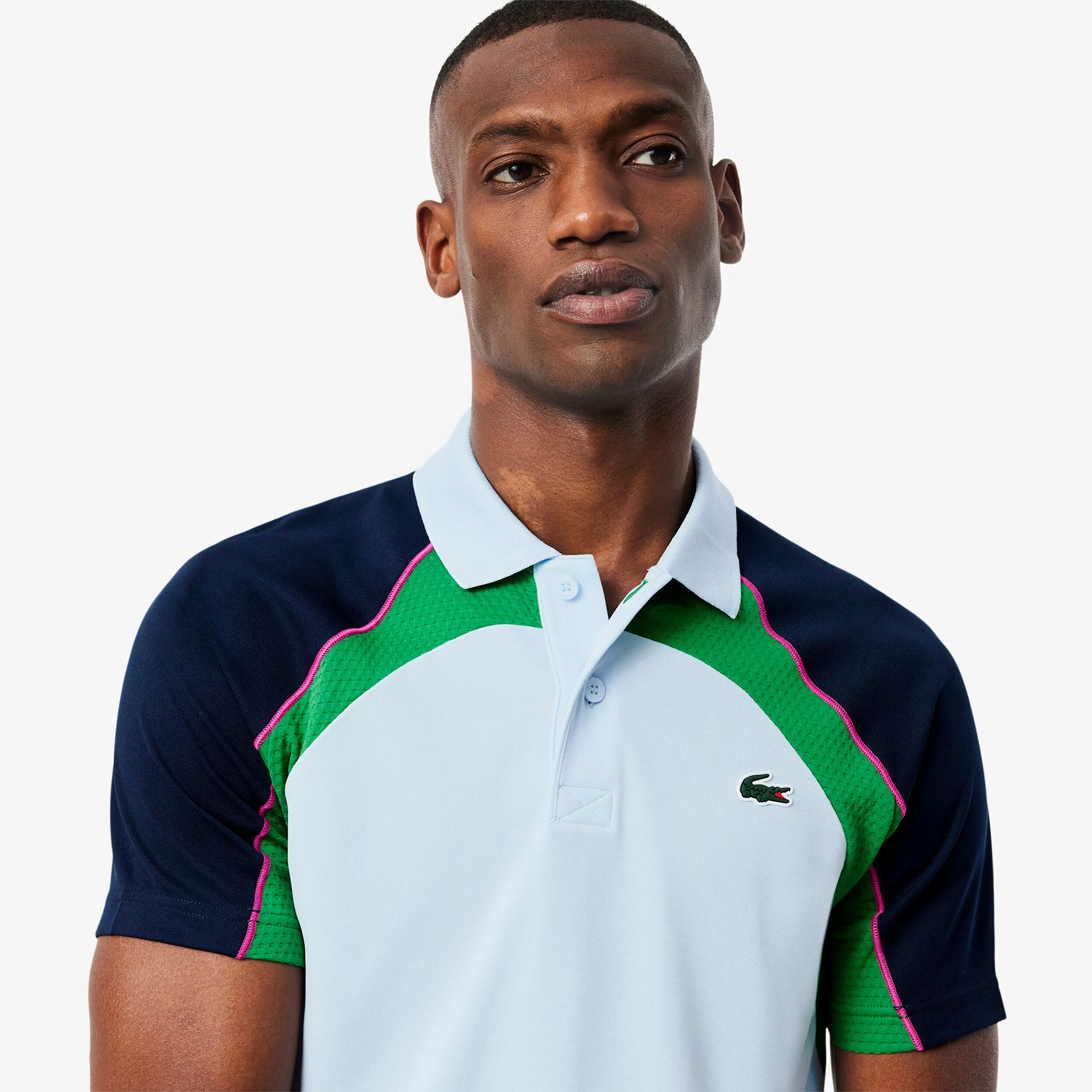 Lacoste Djokovic Polo Hommes - Bleu Clair , Multicouleur