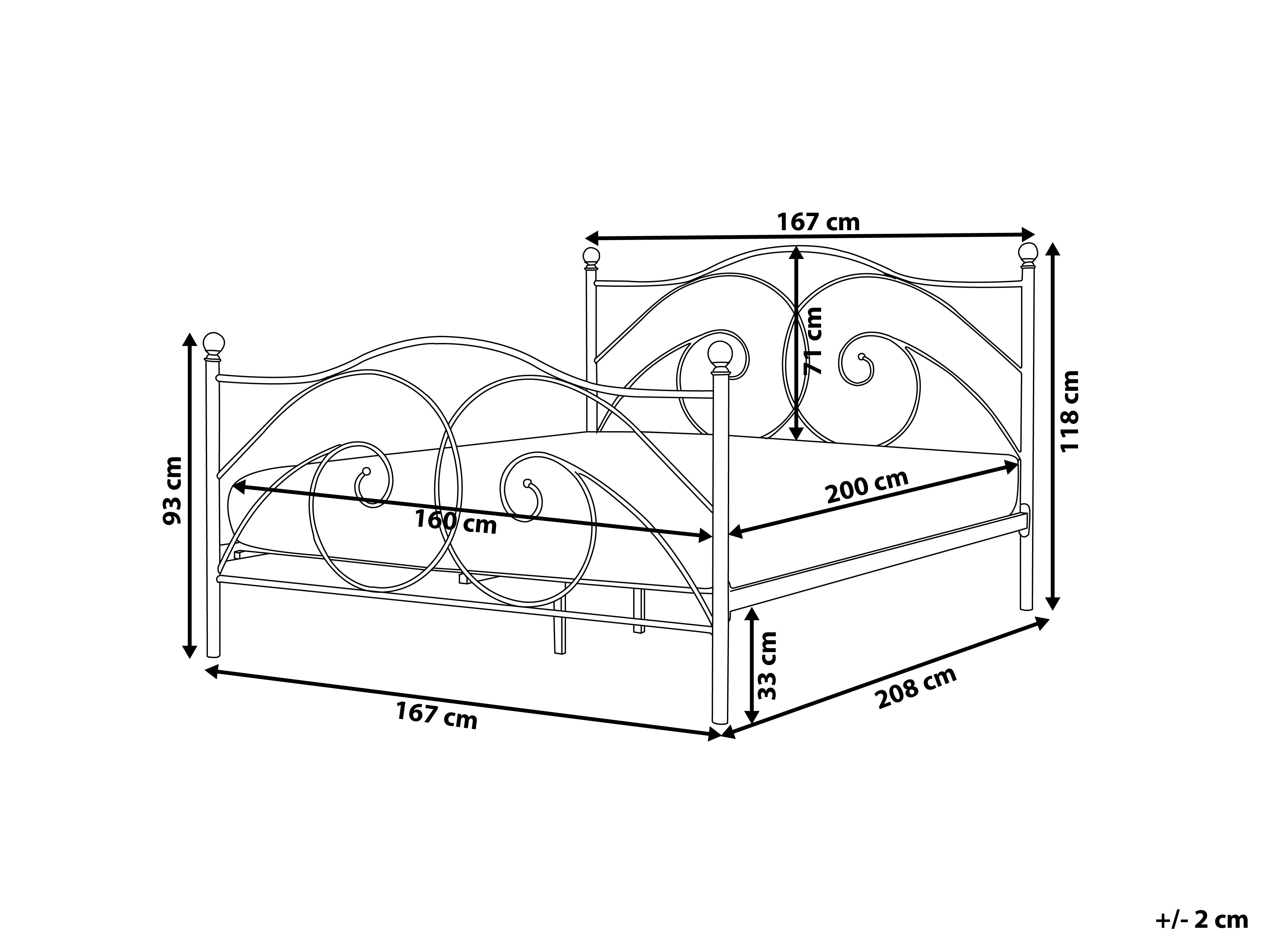 Bed Metaal DINARD 160 x 200 cm Zwart