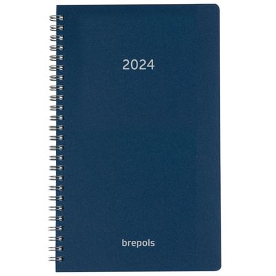 Agenda à spirale Polyprop Breform - 1 jour par page - 10 x 16,5 cm - bleu - Brepols