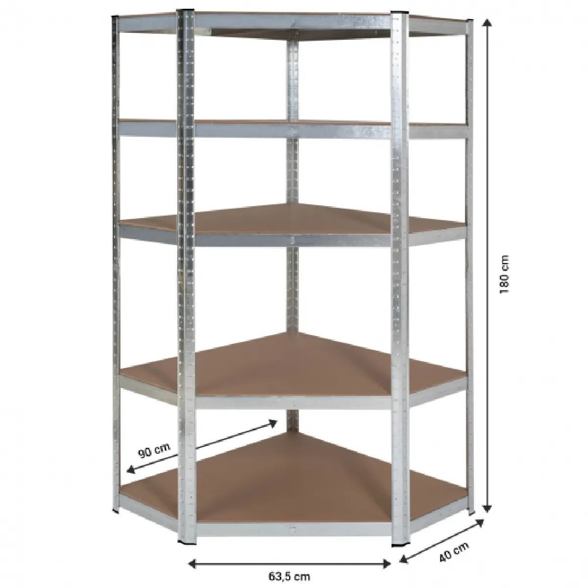 Idmarket market Etagère Angle Métal 5 Plateaux