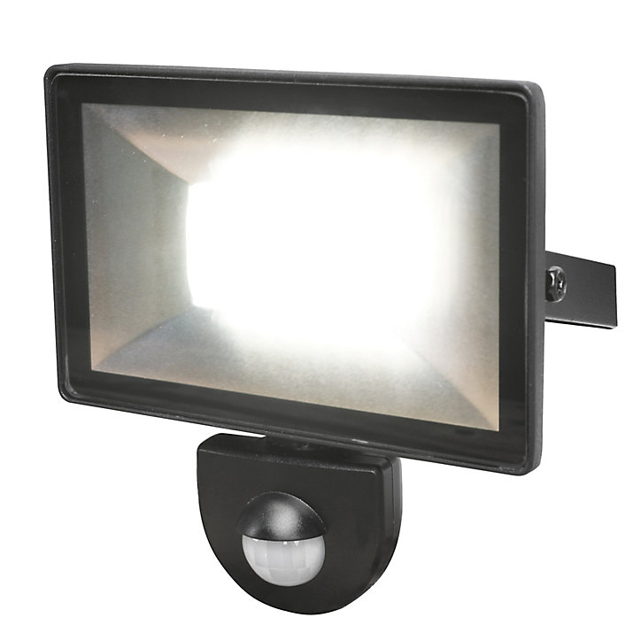 Projecteur à détection LED noir 20W 1600 LM IP44
