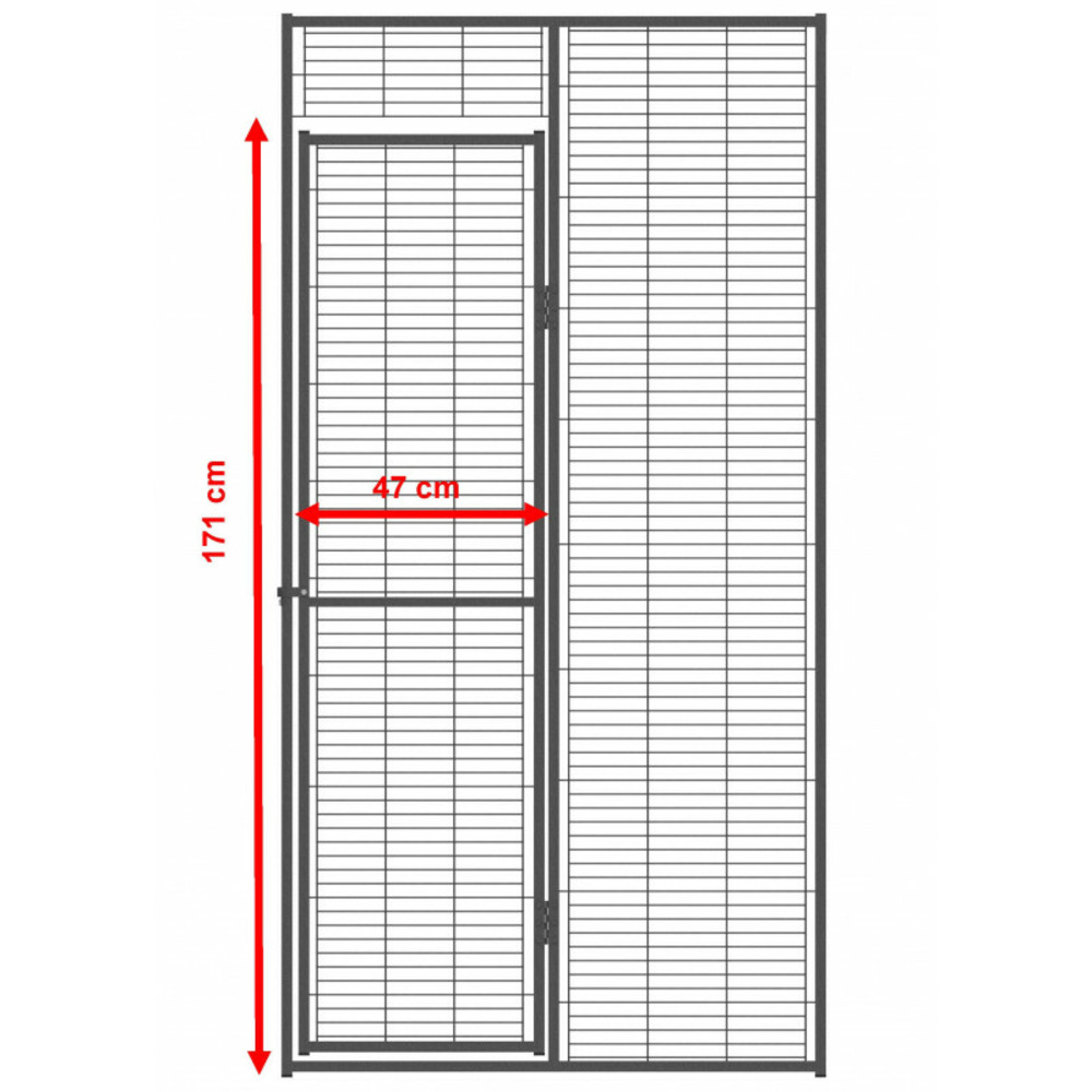 Volière de jardin pour perroquets de 4m² à toit maille