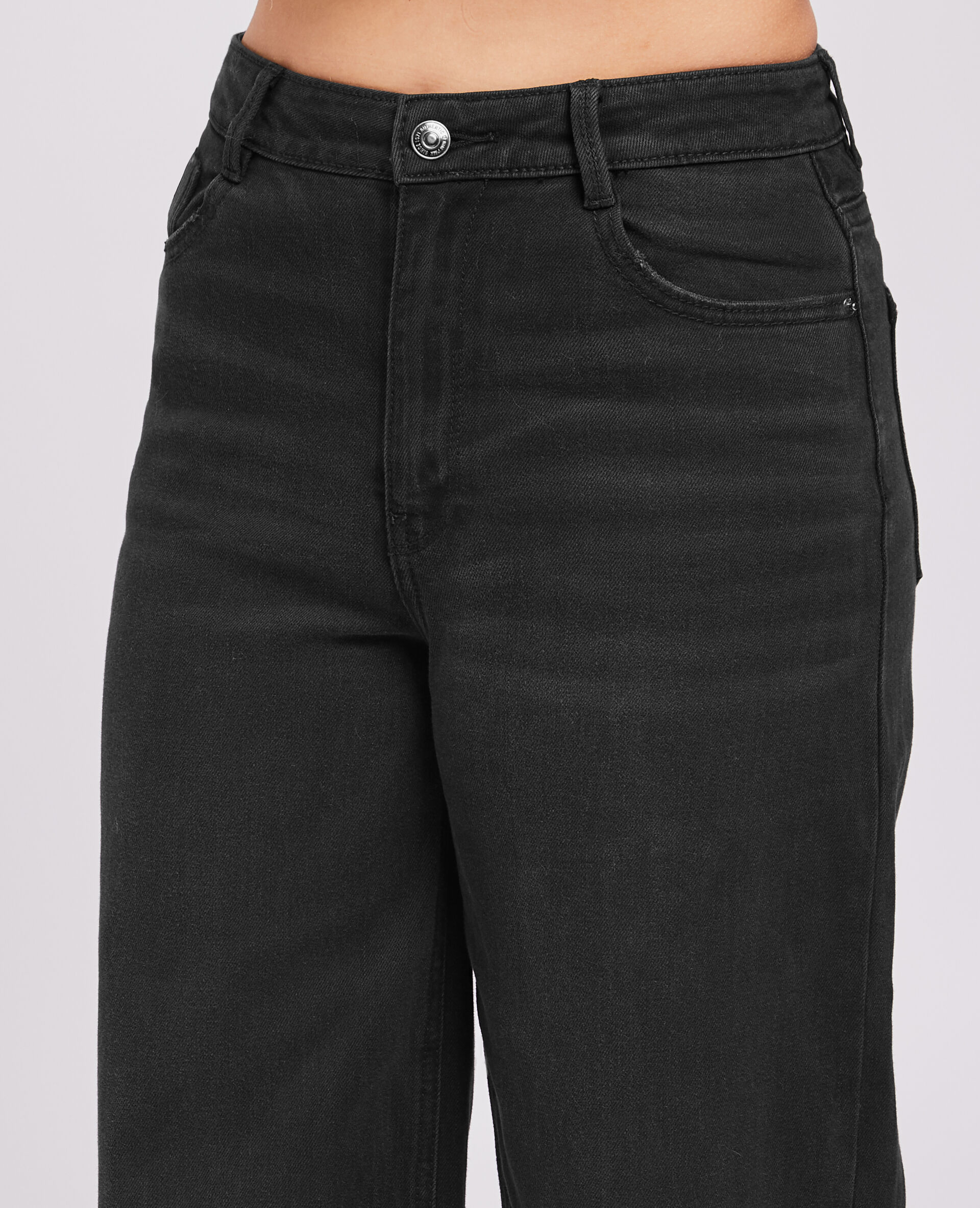 Jean large à plis permanents - Noir