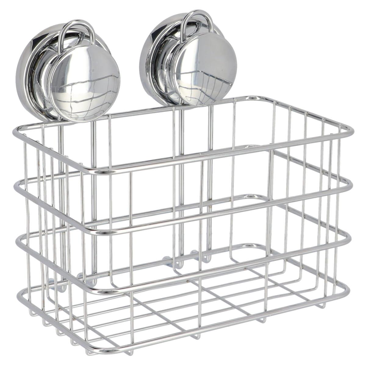 GRAND PANIER METAL SUR VENTOUSES CHROME