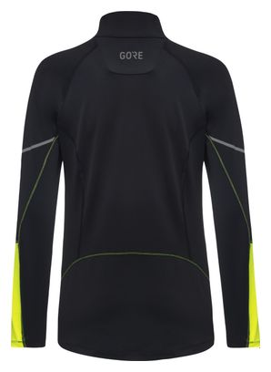 Maillot Manches Longues Running Femme Gore Wear 1/4 Zip Jaune Fluo/Noir