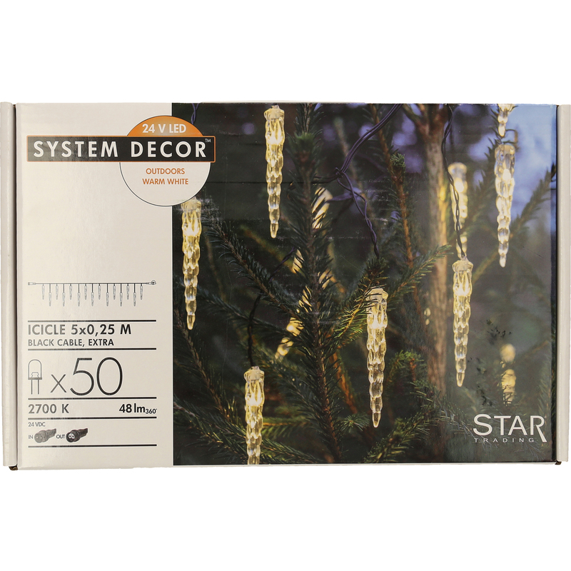 Star Trading System Decor LED-Lichterkette Icicle, 5 m, schwarz