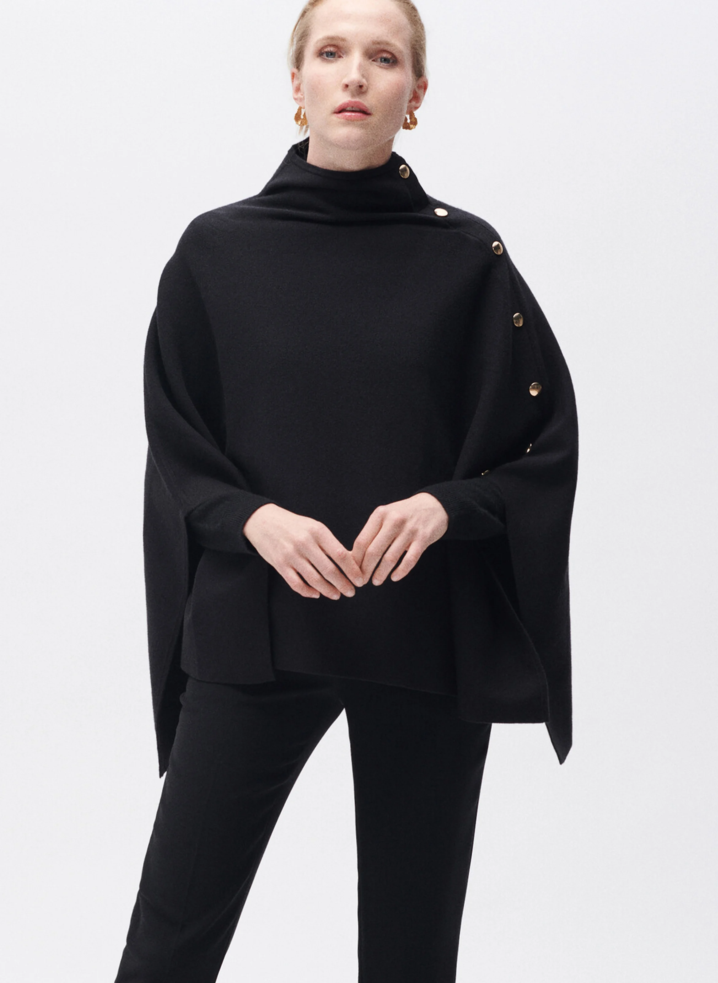 HELVIRA - Poncho col montant | Noir
