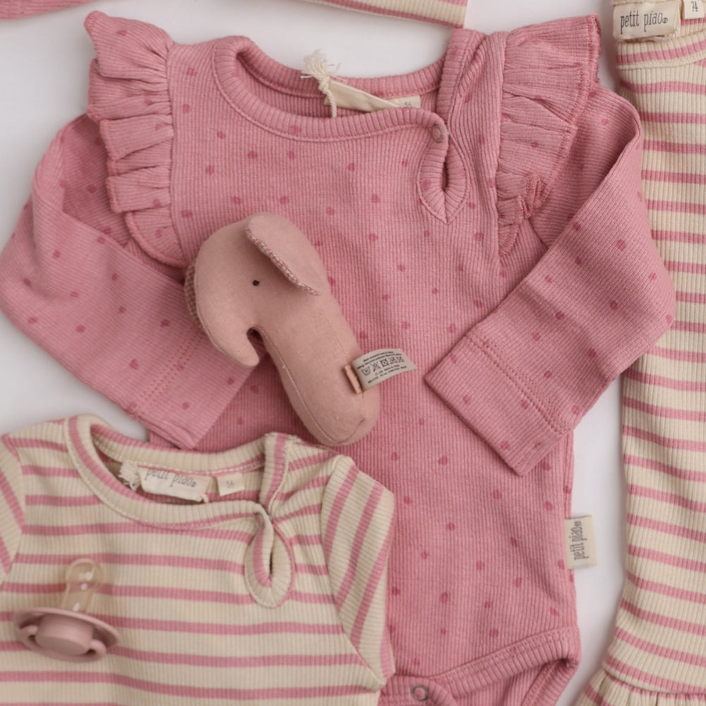 Køb Petit Piao Bright Rose Body L/S Flæse Modal Dot