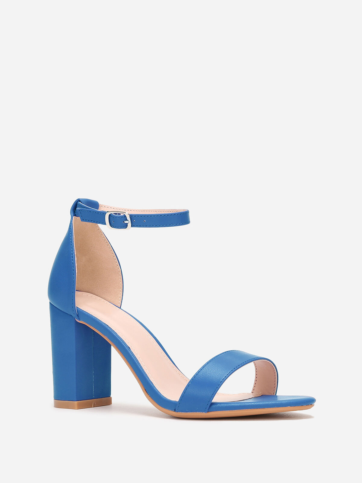 Sandales à bride et talon carrés- Bleu Roi