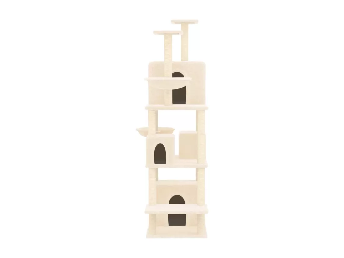 Arbre à chat avec griffoirs en sisal Crème 180 cm