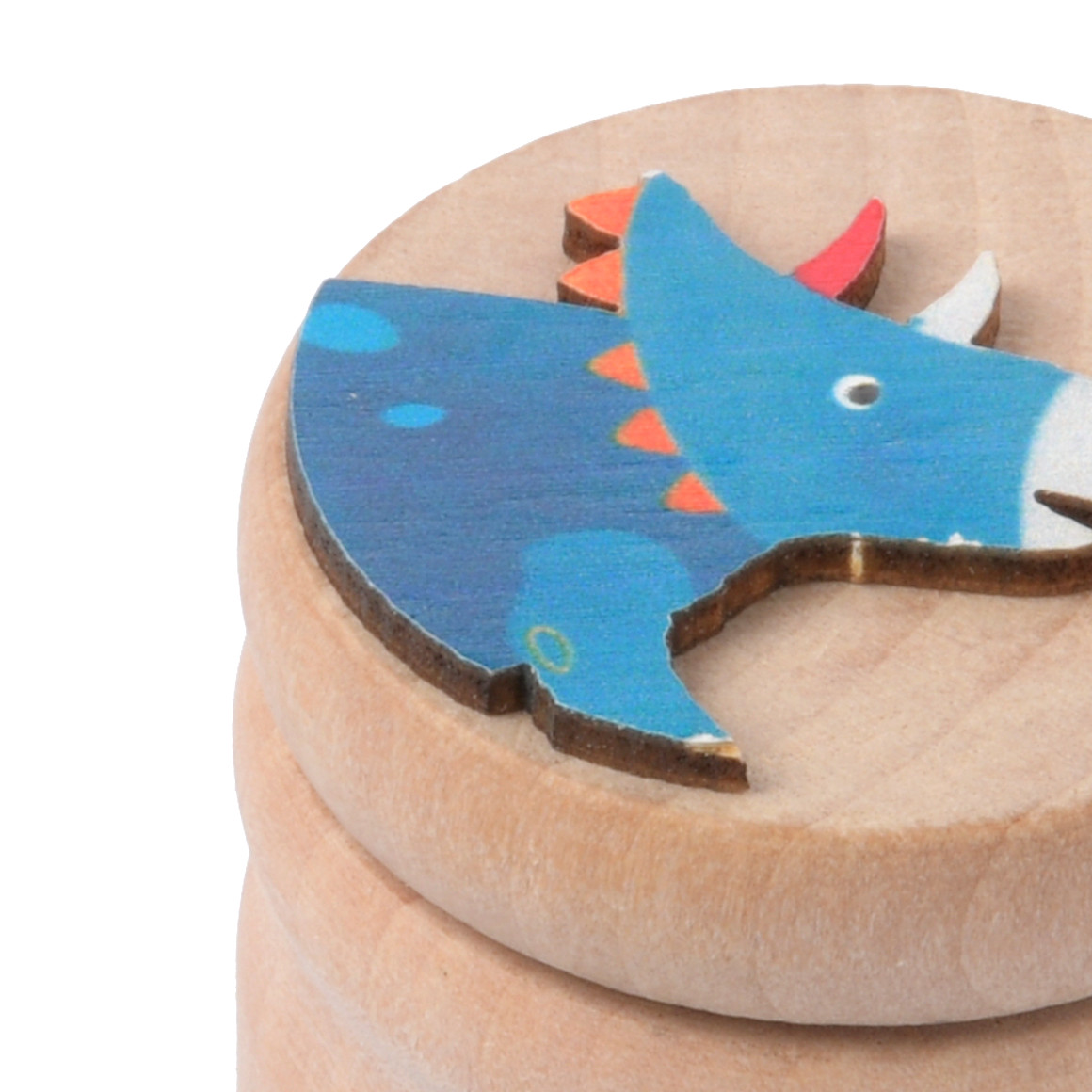 Topolino Milchzahndose Triceratops aus Holz blau / natur
