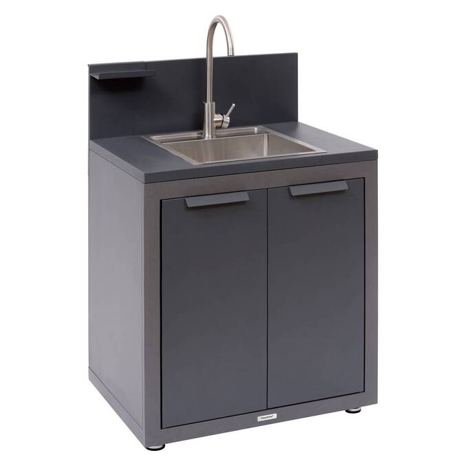 Modules 2 portes avec évier pour cuisine d'été OXYANA Graphite
