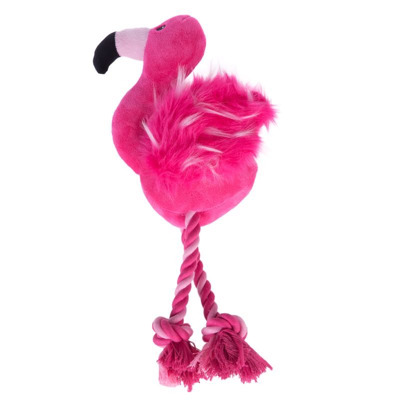 Jouet avec corde, Flamant rose