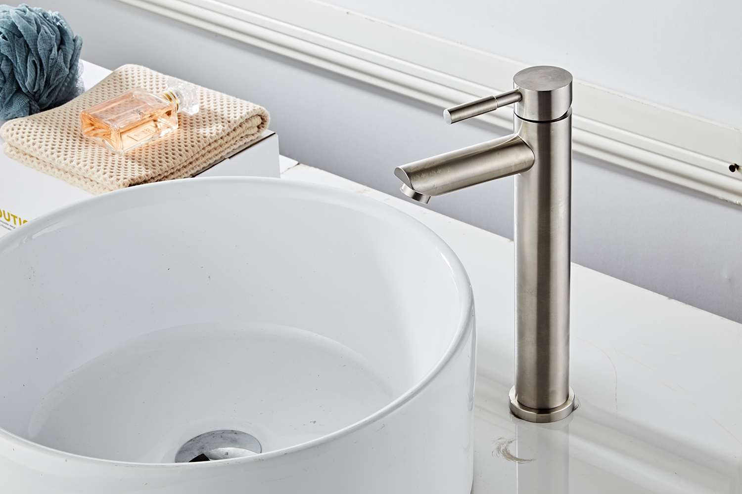 Saniclear Exclusive 304-RVS hoge wastafelkraan eenhendel
