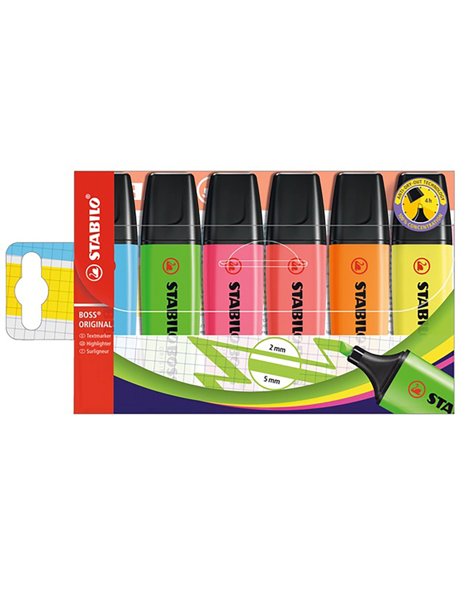 Textmarker STABILO® BOSS ORIGINAL 6er Pack