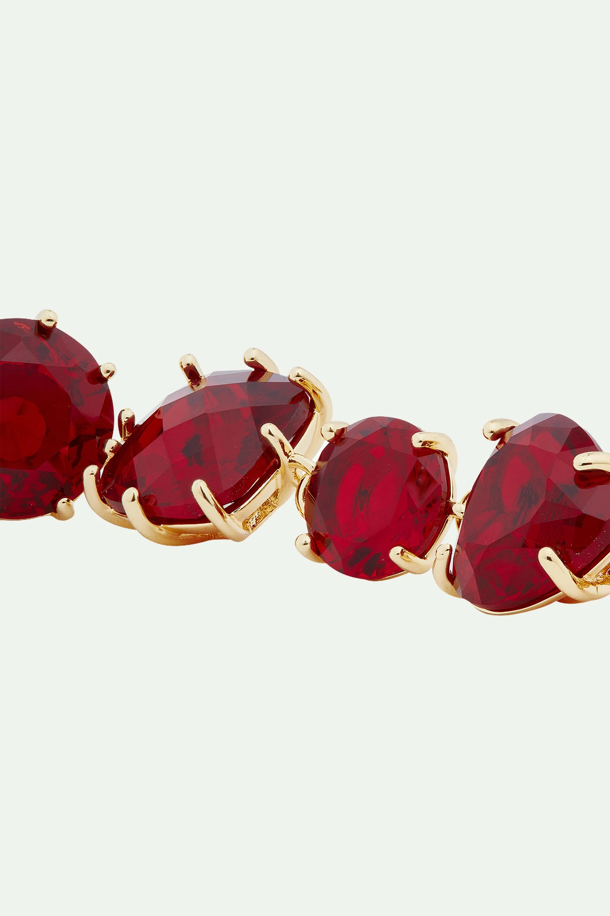 Boucles d'oreilles 7 pierres la diamantine rouge grenat | Rouge