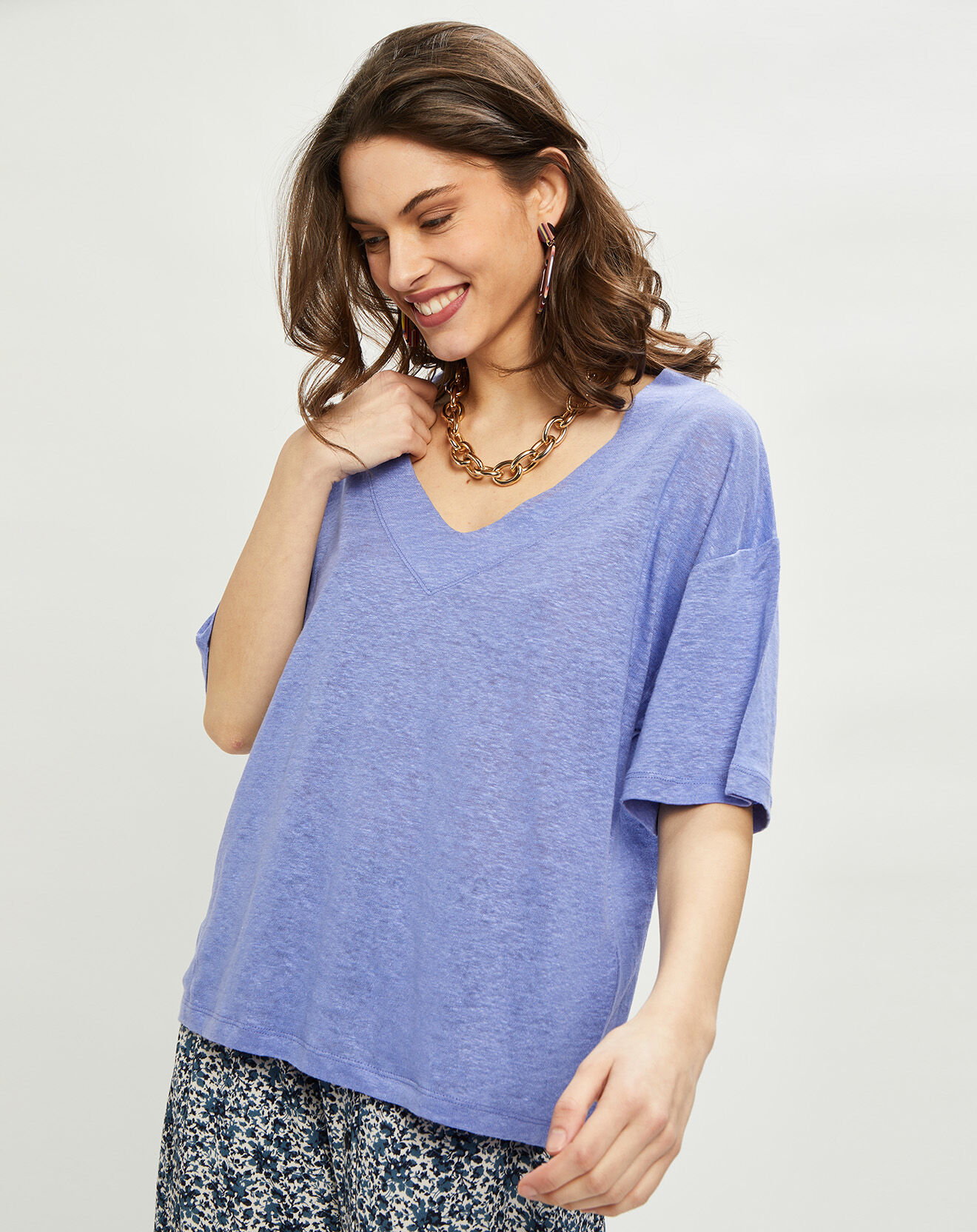 Harris Wilson T-Shirt 100% Lin Rosento iris