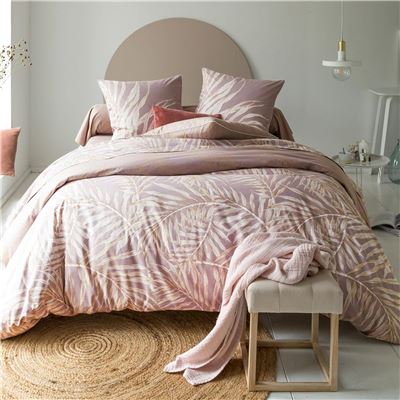 Linge de lit motif feuillage géant - BECQUET CRÉATION