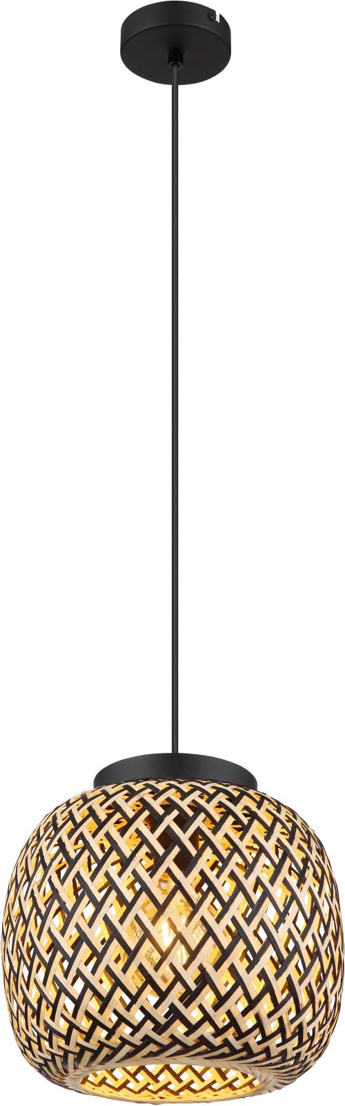 Hängeleuchte - schwarz matt - Bambus - Ø 30 cm