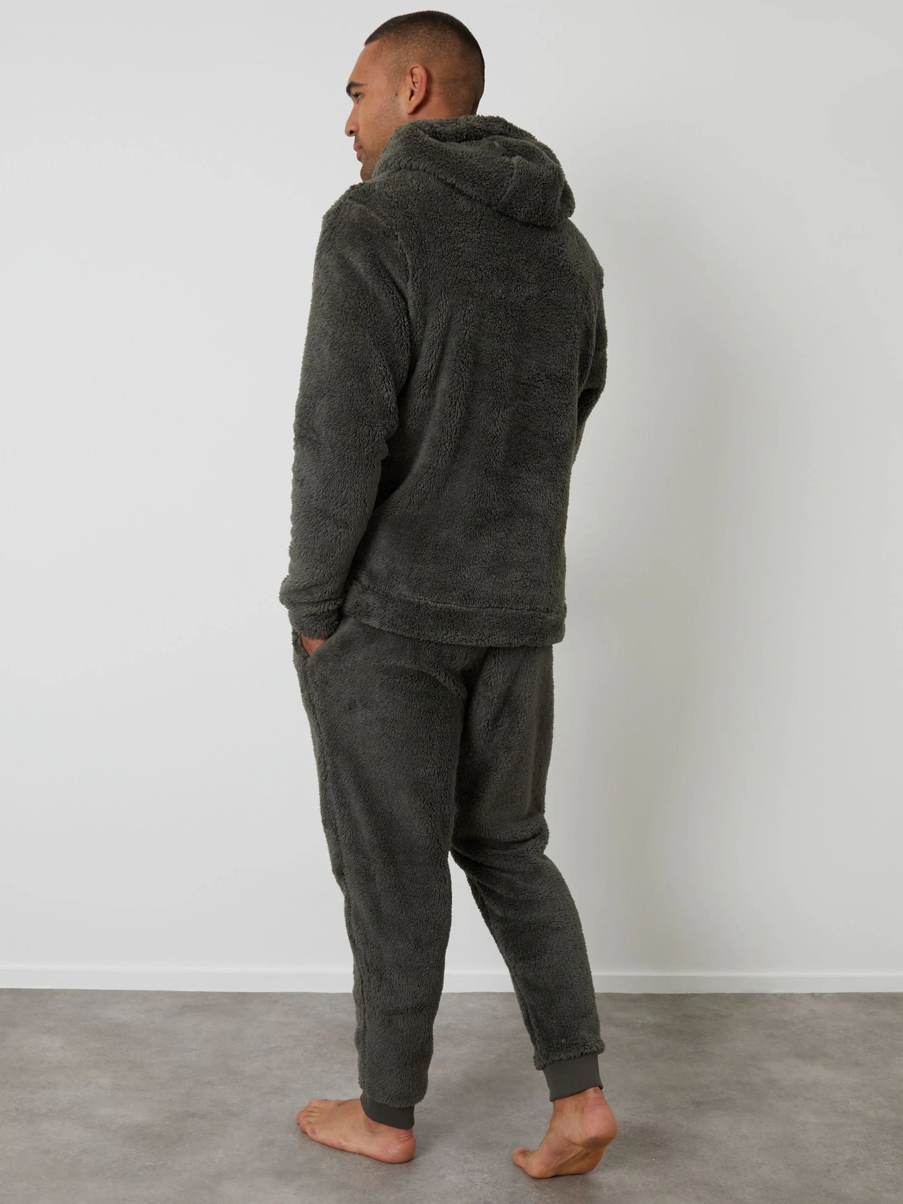 Groen - Threadbare loungekledingset met capuchon en borgstof