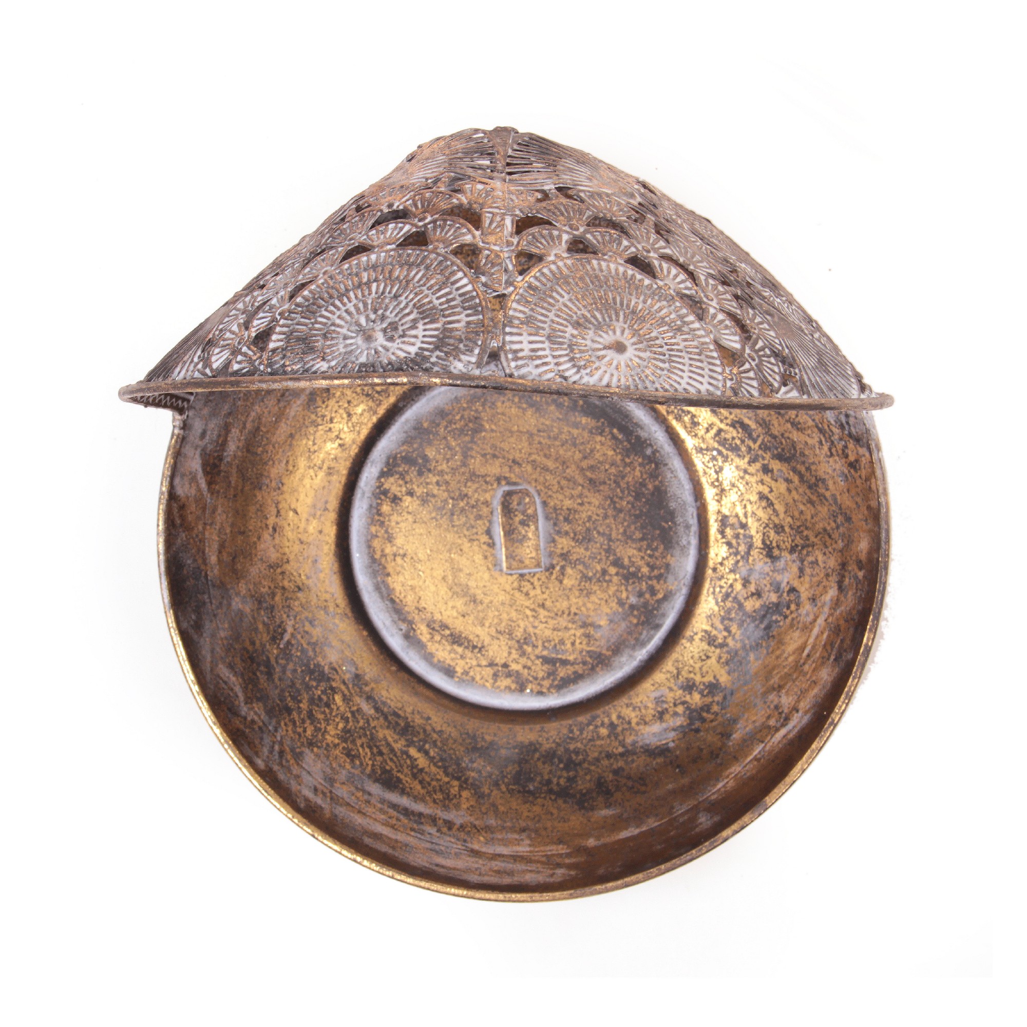 Laterne 'Cesnelle', antik gold, Ø 22 cm, H 22 cm von fischer's lagerhaus