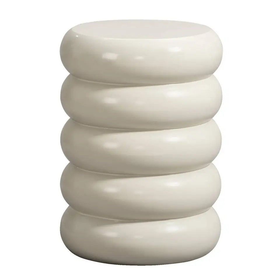 Bijzettafel Barbella - beige - 45xØ33 cm