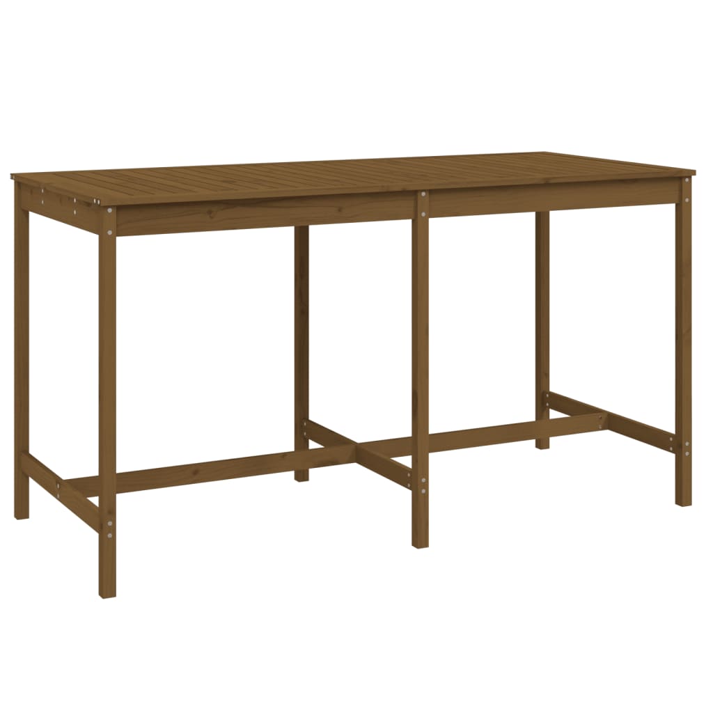 Ensemble de bar de jardin 9 pcs marron miel bois de pin massif