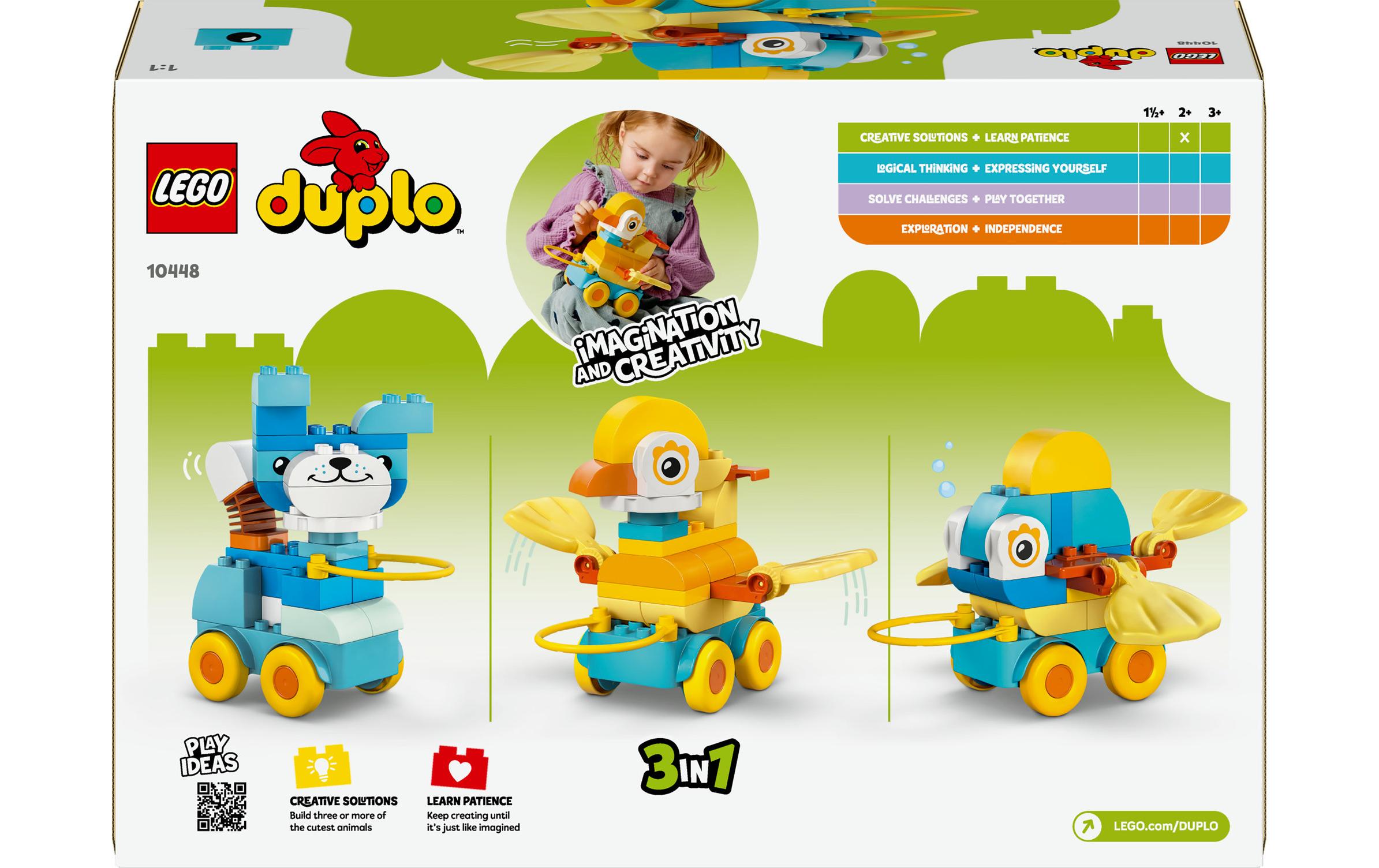 DUPLO® Tiere auf Rädern 3-in-1-Set 10448Bauspielzeug für stundenlanges Spielvergnügen