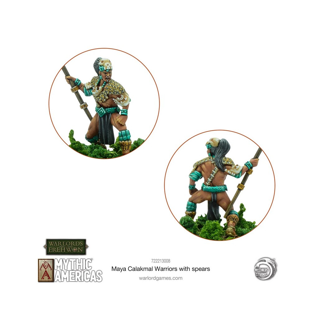 Mythic Americas - Maya Calakmal Warriors with Spears