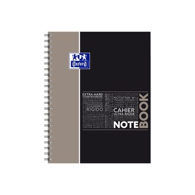 Oxford Etudiants - Cahier Notebook A4+ (24 x 29,7 cm) - 160 pages - grands carreaux (Seyes) - double spirale - disponible dans différentes couleurs