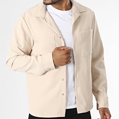 Chemise Manches Longues Beige
