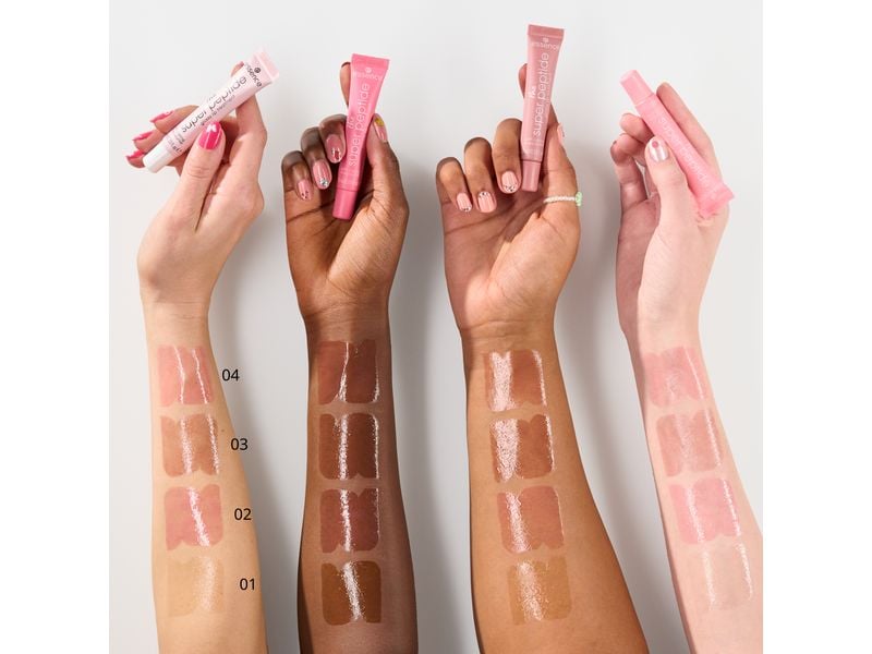 essence Lippenbalsam The Super Peptide Glossy 10 ml Lippenbalsam für gepflegte und kuschelweiche Lippen in einem dezenten Pinkton
