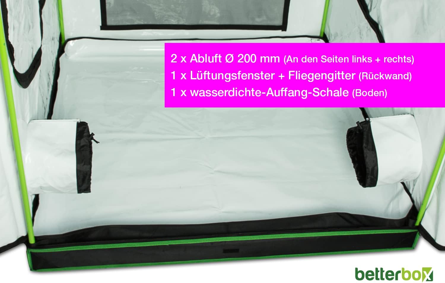 Betterbox 2.0 | Premium Indoorgrowbox | Pflanz | 120x120x180 | Indoor Grow Zelt | Professionelles | Anzuchtzelt | Box | Growzelt | Grow Tent | Growtent | Growber