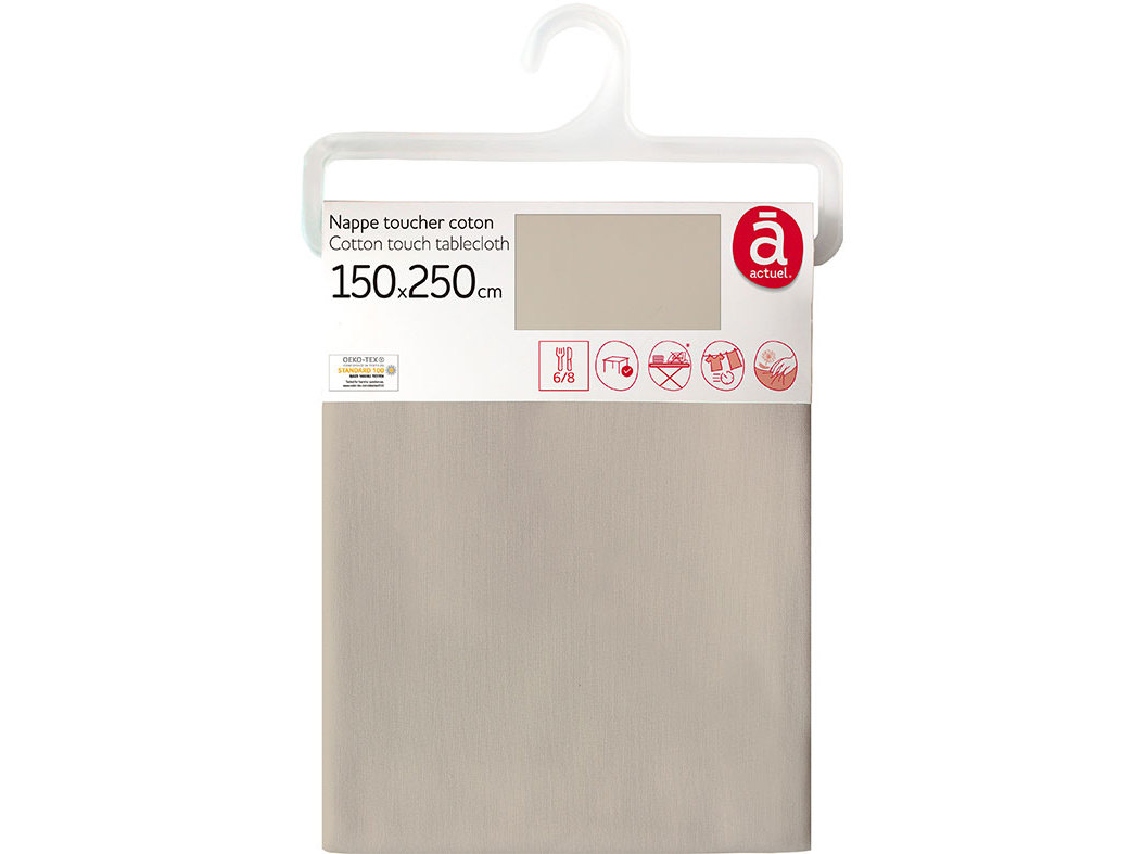 TOALHA MESA 100%POL ACTUEL BEGE 150X250