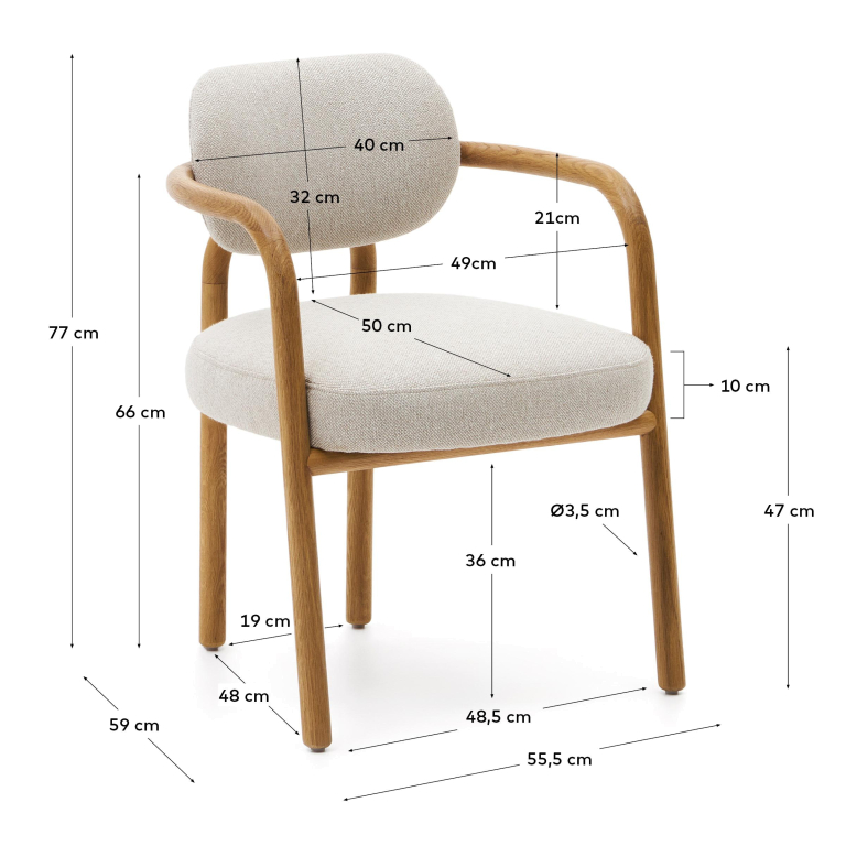 Kave Home Melqui eetkamerstoel beige