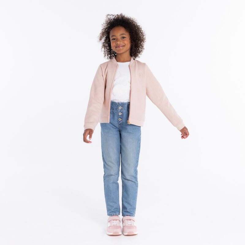 Teddy zippé irisé rose fille