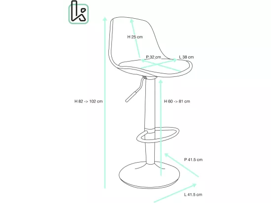 Lot 2 tabourets de bar coussin simili cuir pivotant hauteur réglable pied chrome SIG (blanc noir)