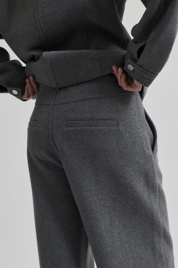 Second Female Vall Wool Trousers Grey melange