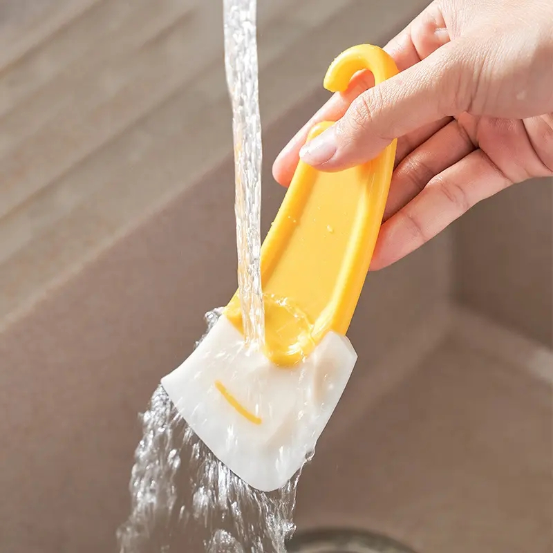 (13cm) Silikon Teig Schaber Anti-Haft Küchen Spachtel zum Kochen / Backen / Reinigen - Gelb
